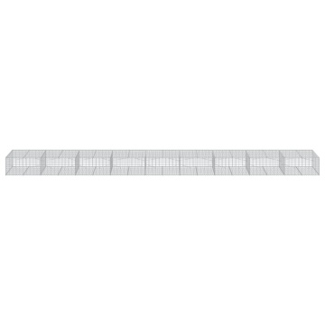 Coș gabion cu capac, 900x100x50 cm, fier galvanizat - Img 3