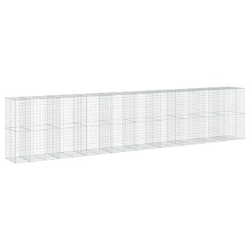 Coș gabion cu capac, 950x100x200 cm, fier galvanizat - Img 7