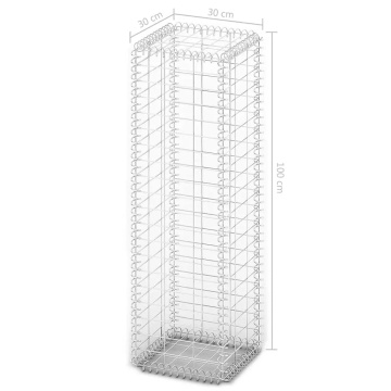 Coș gabion cu capace, sârmă galvanizată, 100 x 30 x 30 cm - Img 5