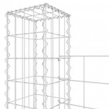 Coș gabion în formă de U cu 3 stâlpi, 260x20x200 cm, fier - Img 6
