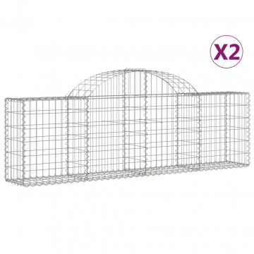 Coșuri gabion arcuite 2 buc, 200x30x60/80 cm, fier galvanizat - Img 2