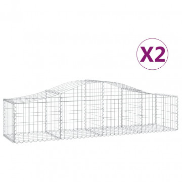 Coșuri gabion arcuite 2 buc, 200x50x40/60 cm, fier galvanizat - Img 2