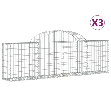 Coșuri gabion arcuite 3 buc, 200x30x60/80 cm, fier galvanizat - Img 2