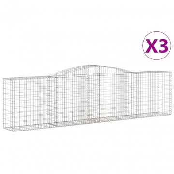 Coșuri gabion arcuite 3 buc, 400x50x100/120 cm fier galvanizat - Img 2