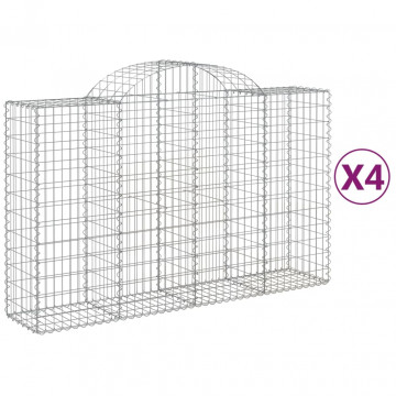 Coșuri gabion arcuite 4 buc, 200x50x120/140 cm, fier galvanizat - Img 2