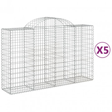 Coșuri gabion arcuite 5 buc, 200x50x120/140 cm, fier galvanizat - Img 2