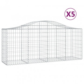 Coșuri gabion arcuite 5 buc, 200x50x80/100 cm, fier galvanizat - Img 2
