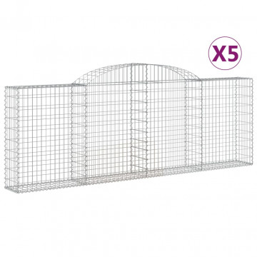 Coșuri gabion arcuite 5 buc, 300x30x100/120 cm fier galvanizat - Img 2