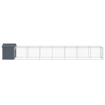 Coteț de pui cu incintă antracit 117x813x123 cm oțel galvanizat - Img 4