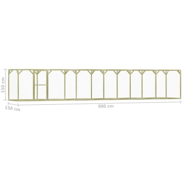 Coteț pentru păsări, 1,5 x 9 x 1,5 m, lemn de pin tratat - Img 5
