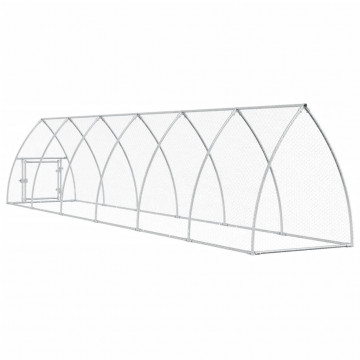 Coteț pentru păsări, gri, 600x105x120 cm, oțel galvanizat - Img 4