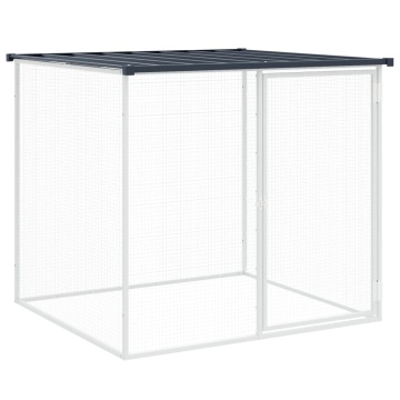 Coteț pui cu acoperiș, antracit, 203x98x90 cm, oțel galvanizat - Img 5