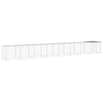 Coteț pui cu acoperiș gri deschis 803x98x90 cm oțel galvanizat - Img 2
