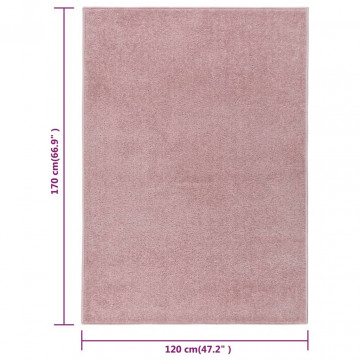 Covor cu fire scurte, roz, 120x170 cm - Img 6