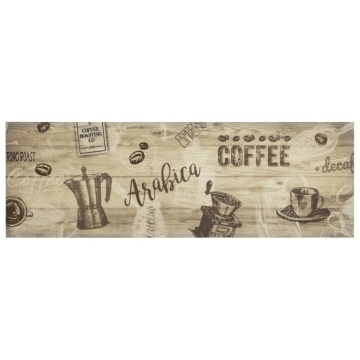 Covor de bucătărie lavabil Coffee, maro, 60x180 cm, catifea - Img 2