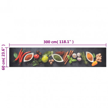 Covor de bucătărie lavabil Spices, 60x300 cm, catifea - Img 5