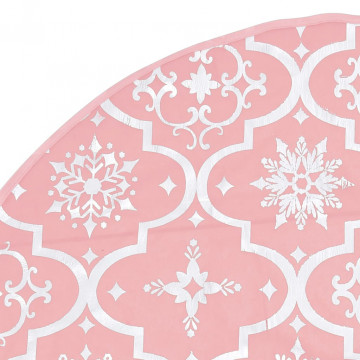 Covor fustă de brad Crăciun cu șosetă, roz, 150 cm, țesătură - Img 5