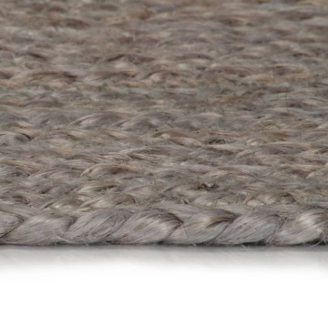 Covor manual, gri, 120 cm, iută, rotund - Img 3
