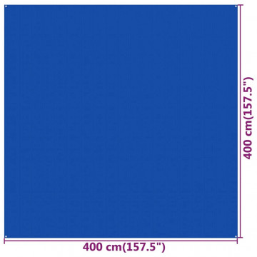 Covor pentru cort, albastru, 400x400 cm, HDPE - Img 4