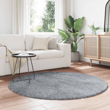 Covor shaggy cu pom înalt, NAVARRA, gri argintiu, 160x160 cm - Img 3