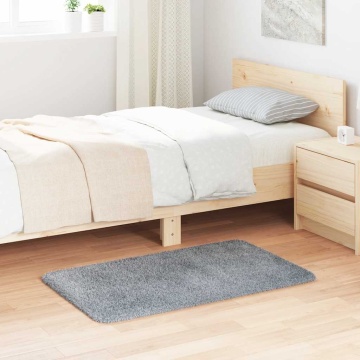 Covor shaggy cu pom înalt, NAVARRA, gri argintiu, 60x100 cm - Img 1