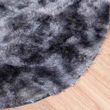 Covor shaggy cu pom înalt, NAVARRA, gri închis, 120x120 cm - Img 4