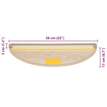 Covorașe de scară autoadezive aspect sisal 30 buc. nisip - Img 7