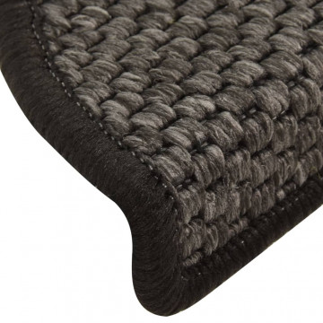 Covorașe scări autoadezive 15 buc antracit 56x20cm aspect sisal - Img 5