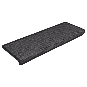 Covorașe scări autoadezive, 15 buc. antracit 65x21x4 cm sisal - Img 2