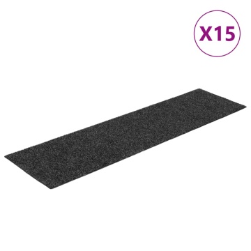 Covorașe scări autoadezive 15 buc. antracit 76x20 cm dreptunghi - Img 2