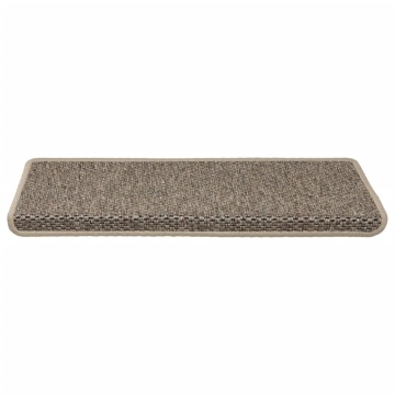 Covorașe scări autoadezive, 15 buc. bej 65x21x4 cm aspect sisal - Img 3