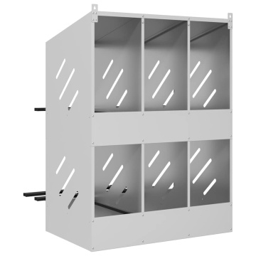 Cubit pentru pui cu 6 compartimente, metal argintiu galvanizat - Img 6