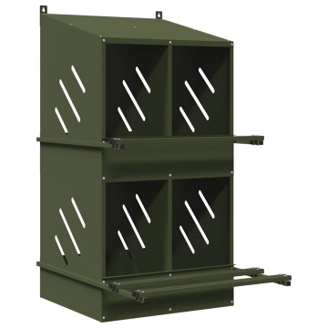 Cuibă pentru pui cu 4 compartimente, metal verde măsline - Img 2