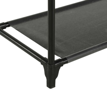 Cuier haine, oțel și textil nețesut, 55x28,5x175 cm Negru - Img 5