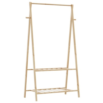 Cuier pentru haine cu rafturi, 96x45,5x150,5 cm, bambus - Img 1
