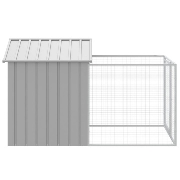 Cușcă de câine & țarc gri deschis 117x201x123cm oțel galvanizat - Img 4