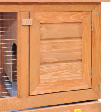 Cușcă de exterior iepuri cușcă adăpost animale mici, 1 ușă, lemn - Img 2