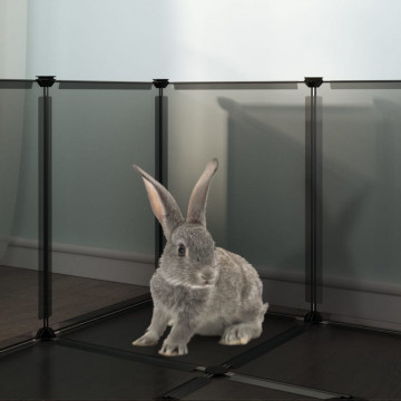 Cușcă pentru animale mici, negru, 144x74x46,5 cm, PP și oțel - Img 5
