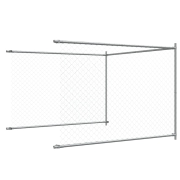 Cușcă pentru câini cu ușă, gri, 10x2x1,5 m, oțel galvanizat - Img 7