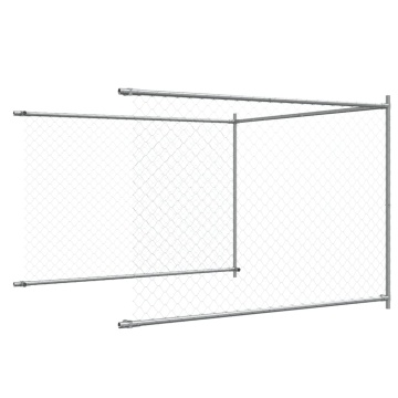 Cușcă pentru câini cu ușă, gri, 4x2x1,5 m, oțel galvanizat - Img 7