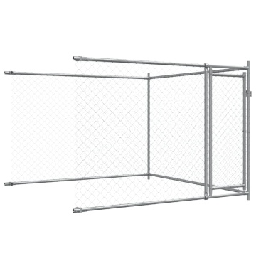 Cușcă pentru câini cu uși, gri, 8x2x1,5 m, oțel galvanizat - Img 7