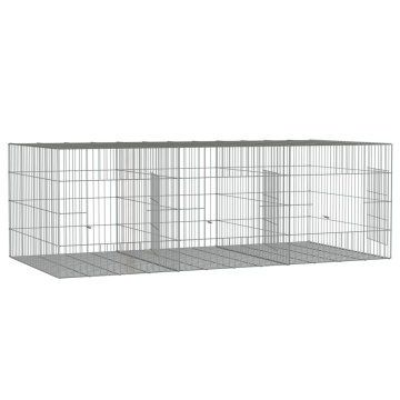 Cușcă pentru iepuri, 3 panouri, 163x79x54 cm, fier galvanizat - Img 4
