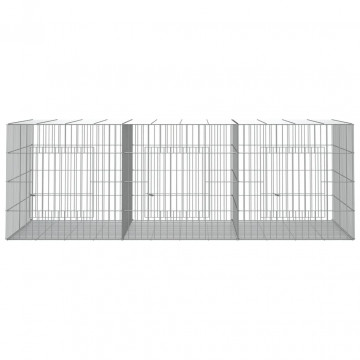 Cușcă pentru iepuri, 3 panouri, 163x79x54 cm, fier galvanizat - Img 2