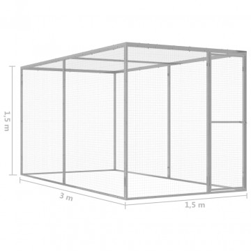 Cușcă pentru pisici, 3x1,5x1,5 m, oțel galvanizat - Img 5