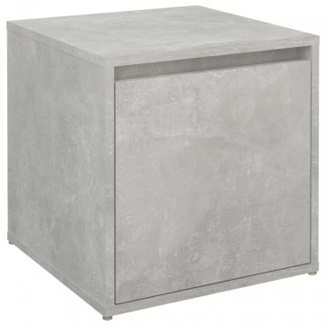 Cutie cu sertar, gri beton, 40,5x40x40 cm, lemn compozit - Img 2
