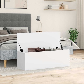 Cutie de depozitare, alb, 102x35x35 cm, lemn prelucrat - Img 3