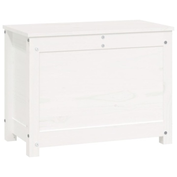 Cutie de depozitare, alb, 60x32x45,5 cm, lemn masiv de pin - Img 8