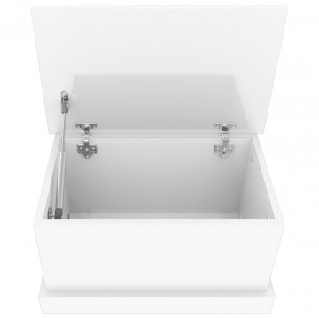 Cutie de depozitare, alb extralucios 50x30x28 cm lemn prelucrat - Img 7