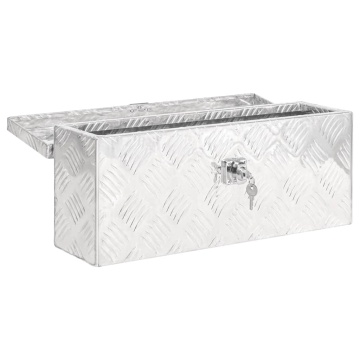 Cutie de depozitare, argintiu, 50x15x20,5 cm, aluminiu - Img 8