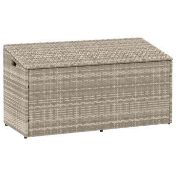 Cutie de depozitare grădină gri deschis 110x50x58 cm polirattan - Img 1